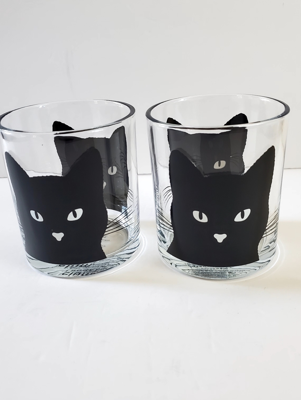 Elum Set of 2 Black Cat Glass Tumblers